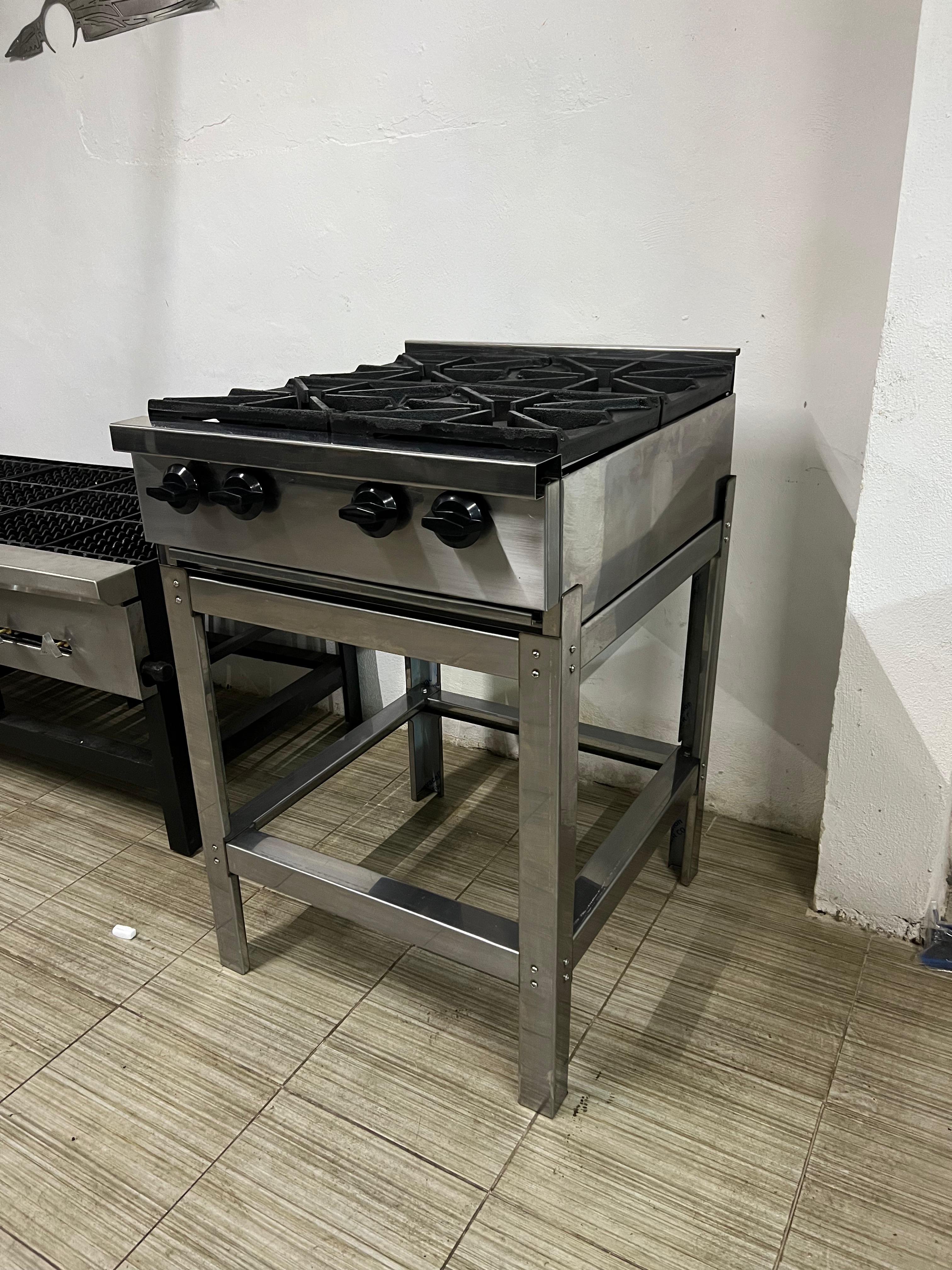 PARRILLA DE 4 QUEMADORES, ACERO INOXIDABLE, PEY