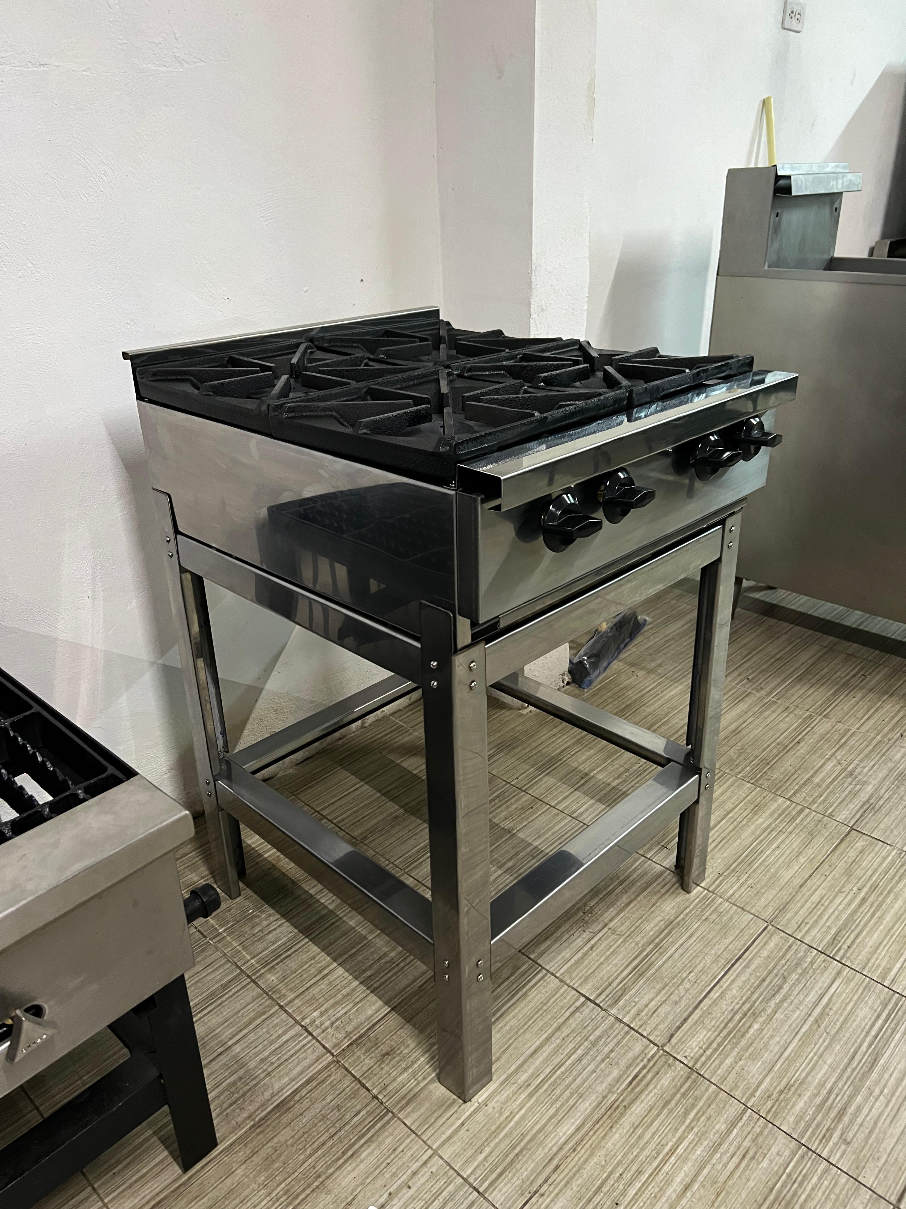 PARRILLA DE 4 QUEMADORES, ACERO INOXIDABLE, PEY